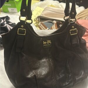 Coach Dark Brown Leather Shoulder Bag